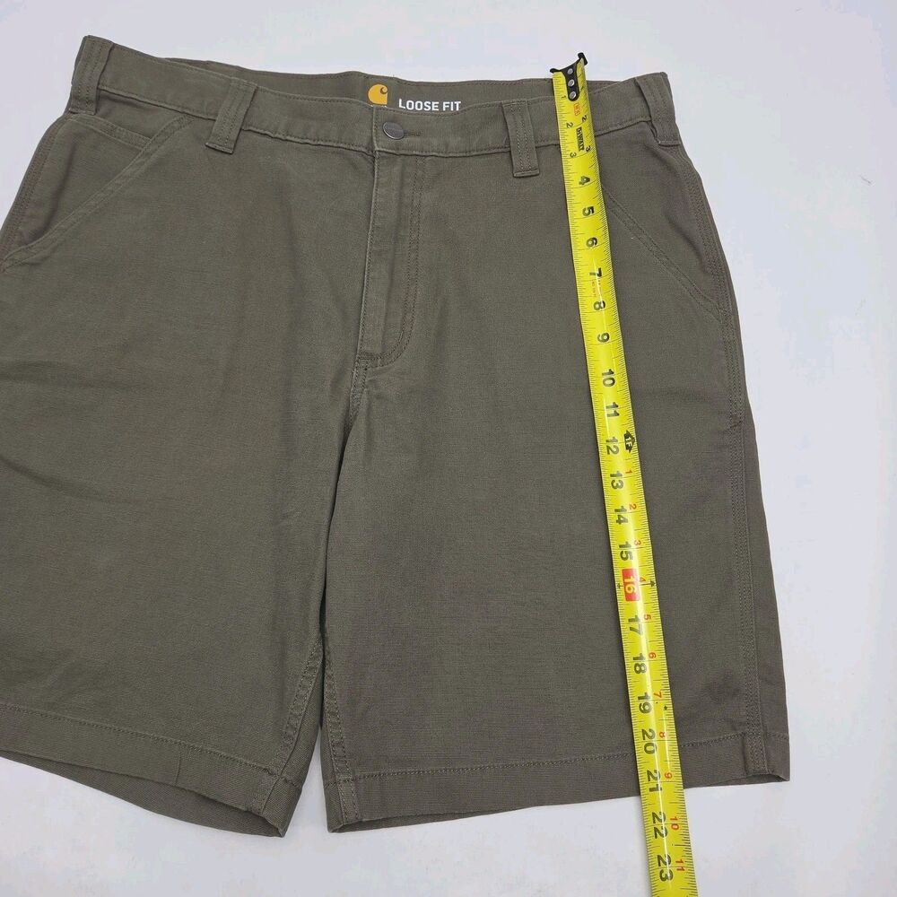 Carhartt Shorts Green Loose Fit Work Cargo Men Sz 36 Flat 9.5" Inseam Canvas - Picture 12 of 13
